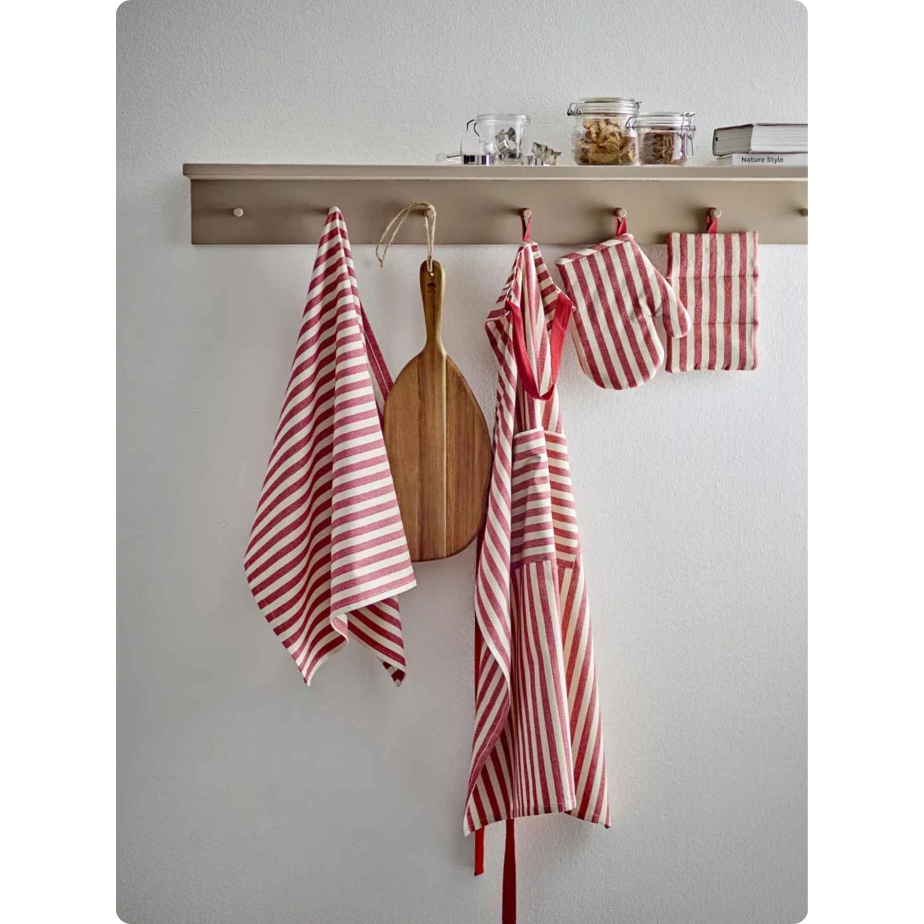 Södahl Køkkentekstiler 5 dele, Harmony, red